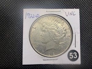1922-D Peace Silver Dollar Marked UNC When Purchased