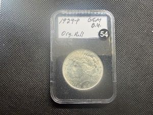 1924 Peace Silver Dollar Marked Gem BU Original Roll When Purchased
