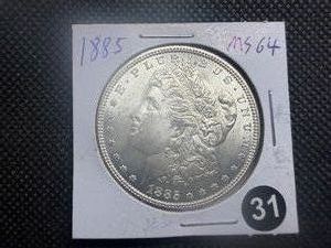 1885 Morgan Silver Dollar Marked MS64 When Purchased - Nice Mint Luster