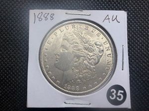 1888 Morgan Silver Dollar Marked AU When Purchased