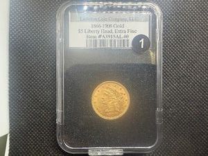 1900 Liberty Head $5 Gold Coin Littleton Graded Extra Fine (0.2419 Oz. of Gold) - Melt value on 9126 is $1047 NGC Value for an XF40 is $1205