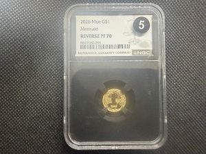 2026 Niue 1 Gram Gold Mermaid NGC Reverse PF70 Coin