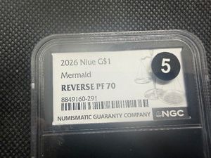 2026 Niue 1 Gram Gold Mermaid NGC Reverse PF70 Coin