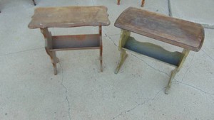 2- Vintage Side Magazine Tables