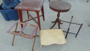 Rd Table with asis Leg, Square Top Table, Luggage Rack, Bed Table and Stand