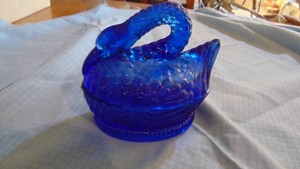 Cobalt Blue Nesting Swan