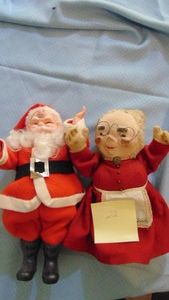 Vintage Santa and Handcrafted Mrs. Claus