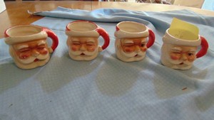 Set of 4 Vintage Santa Mugs