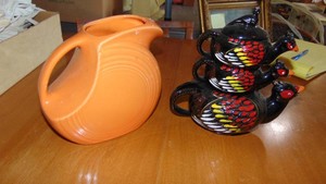 Fiesta Pitcher and Stacking Teapot