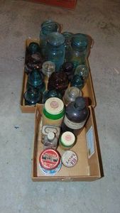 Blue Jars, Insulators and Vintage Bottles