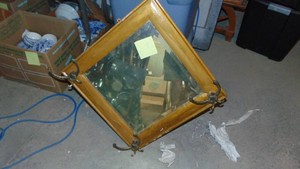 Square Hall Mirror with 3 Hooks