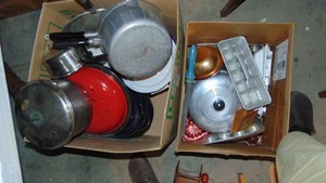 Assorted Kitchen Pans and Items