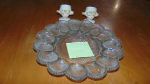 Glass Egg Plate and Egg Cups