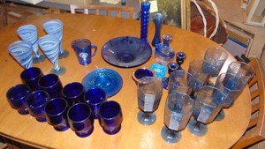 Blue Glassware and Glasses