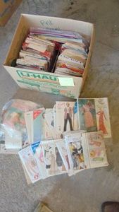 Box of Vintage Sewing Patterns