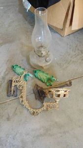 Vintage Curtain Tie Backs, Plant Hook and Wall Bracket Lamp
