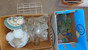 2 Boxes of Glasses, Cups and Snack Plates