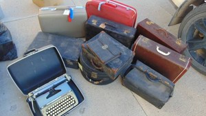 Selection of Vintage Luggage and Typewriter