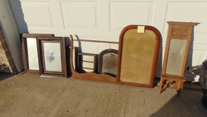 Assorted Mirrors, Shelf and Washstand Harp