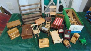 Assorted Wood Doll House Furniture