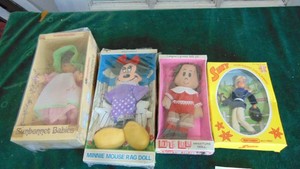 Sunbonnet, Minnie Mouse, Little Lulu and Surky Doll