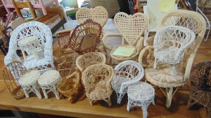 Assorted Wicker Doll Furniture