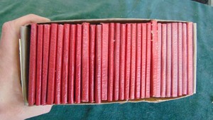 Set of Little Red Luxart Library Leather Bound Books