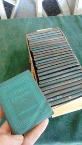 Set of Vintage Green Little Leather Books