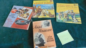 Roy Rodgers Book and 3 Vintage 45 Records