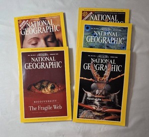 5 - National Geographic Magazines - Excellent Condition. (March 98, January 98, December 01, February 98, November 02)