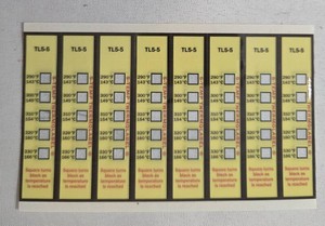 TL5-5 Temp Thermolabel. Heat Sensitive Strips used for monitoring temperatures. - Qty 10