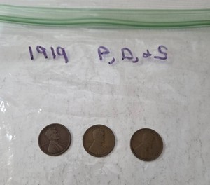 1919 Wheat Pennies - P,D,S Series