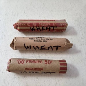 3 Rolls of Wheat Pennies - Mixed Dates