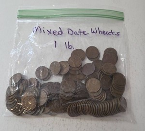 1 pound of Mixed Date Wheat Pennies