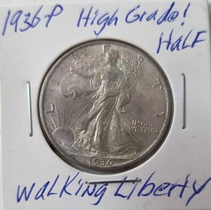 1936P Silver Walking Liberty Half Dollar - High Grade