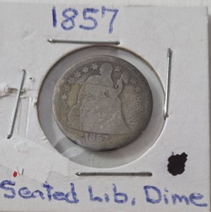1857 Seated Silver Liberty Dime&nbsp