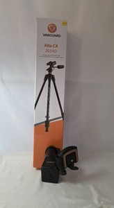 Like New - Vanguard Alta CA 203Ao Aluminum Alloy Tripod with Pan Head.  See description for more details,  Scheels price on box 89.99.