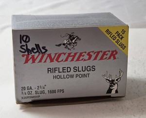 10 count - Winchester 20 Gauge Rifle Slugs