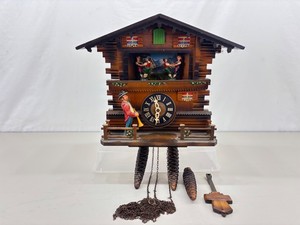 Vintage&nbspE. Schmeckenbecher Trumpet Player Musical Cuckoo Clock
