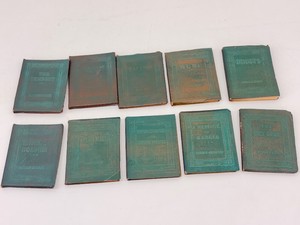 Lot of 10 Antique Little Leather Library Books