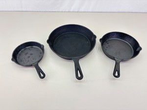 Lot of 3 Cast Iron Pans