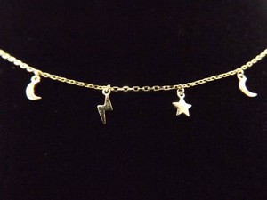 .925 Sterling Silver Vermeil Star and Moon Kids Necklace