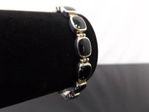 .925 Sterling Silver Inlayed Onyx Bracelet