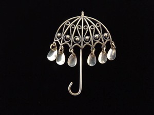 .925 Sterling Silver Norwegian Solje Umbrella Wedding Brooch