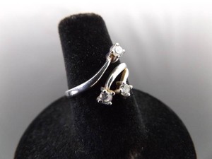 .925 Sterling Silver Crystal Adjustable Ring Size 6