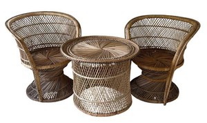U - Vintage Wicker Bistro Set