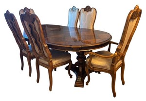 DR - Vintage Dining Table with Six Chairs