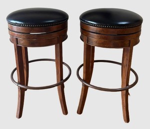 K - Two Wooden Barstools