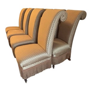 DR - Set of Eight Lillian August Carlyle Upholstered Dining Chairs
