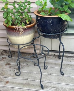 FP - Trio of Planter Stands and Two Pots